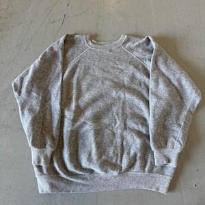 60s-70s Sweatshirt Grey Blank Vintage True